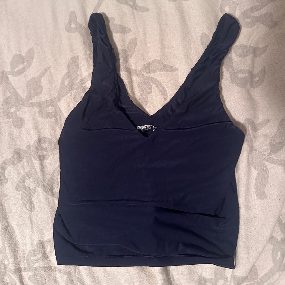 aerie smoothiez cropped navy tank top